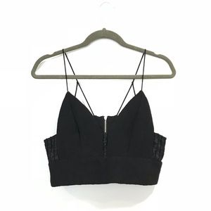 Store | Ribbed Bra Crop Top with Lace Detail